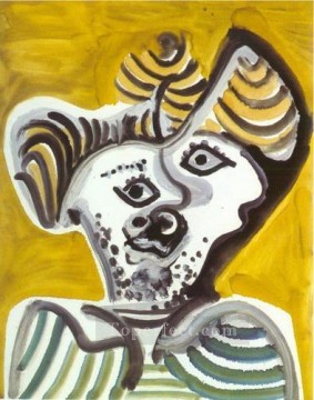 パブロ・ピカソ Painting - 人間の頭 4 1972 キュビスト パブロ・ピカソ